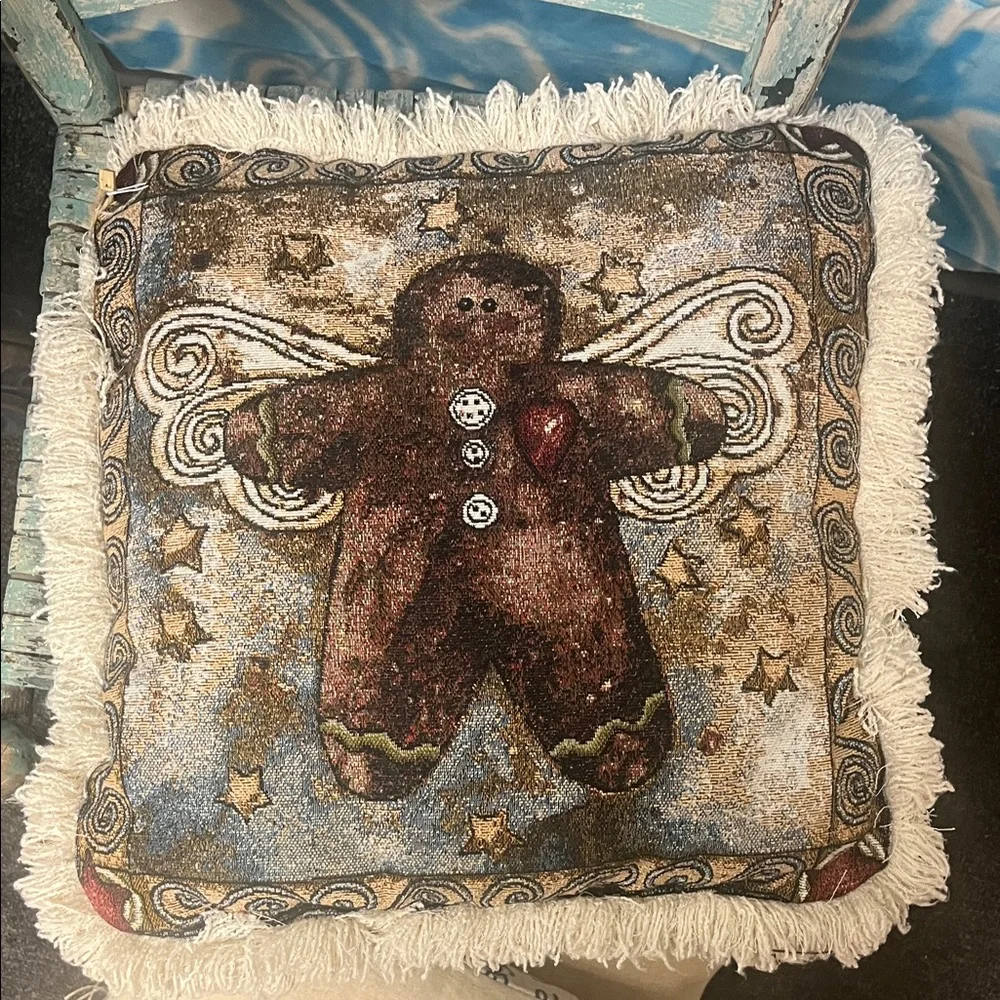 Festive Snowflake and Angel Holiday Pillow Set